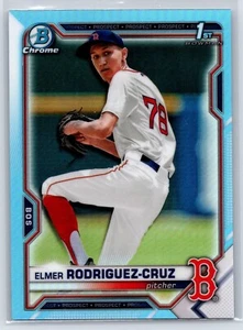 2021 Bowman Chrome Sky Blue Refractor Elmer Rodriguez-Cruz New York Yankees RC - Bild 1 von 2