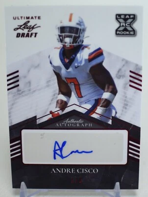 2021 Leaf Ultimate Draft Andre Cisco Red 1/5 Rookie Auto Jaguars - Image 1 of 2