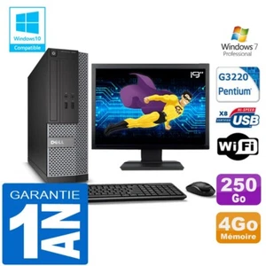 PC DELL 3020 SFF Intel G3220 RAM 4Go Scheibe 250 GB Wifi W7 Bildschirm 19 " - Bild 1 von 4