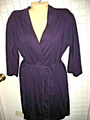 JOCKEY - PEQUEÑO - MORADO - BATA DE PUNTO DE ALGODÓN - CINTURÓN DE CORBATA ADJUNTO - BOLSILLOS Foto 1 de 4