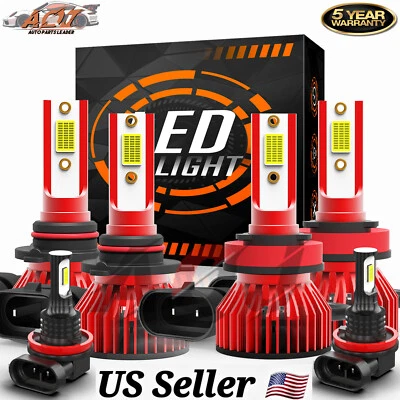 For 2010-2015 GMC Terrain SLE/SLT LED Headlight High-Low Beam+Fog Light Bulb Kit - Image 1 of 4