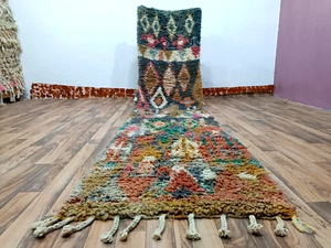 Colorful Wool Runner, Runner Moroccan Berber RUNNER RUG , Boujad Runner Rug - Picture 1 of 11