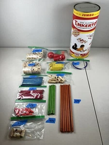 The Classic TINKER TOY JUMBO 102 Pc Construction Set INCOMPLETE + Extras READ!!! - Picture 1 of 14