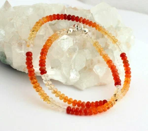 Collana Di Fuoco Opale Messico Arancione Con Gradiente Di Colore - Foto 1 di 2