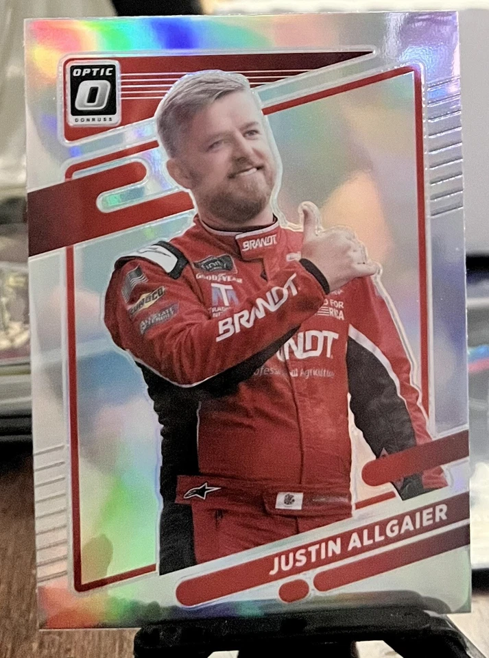 2022 Panini Donruss Optic Auto Racing #32 Justin Allgaier Silver Prizm NASCAR - Image 1 of 2