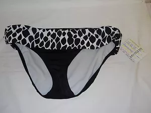 24th & Ocean By VM New Womens Black White Large Bikini Bottoms Bathing Suit NWT - Picture 1 of 4