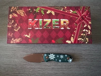 Kizer Drop Bear с фиксированным лезвием - рождественское издание - Изображение 1 из 2