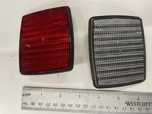 Vintage Style Bicycle Reflectors- Pair- Schwinn-Murray-Huffy* License Plate- RED - Picture 1 of 2