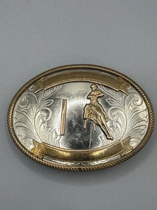 Fibbia per cintura curva palo argento tedesco vintage - Foto 1 di 5