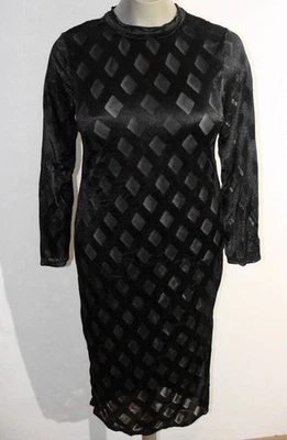 Sexy teilweise Durchsichtiges Stretch Kleid Schwarz teiltransparent Gr 2XL / 48 - Bild 1 von 4