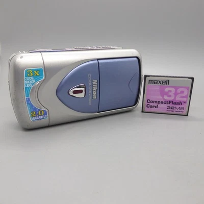 Nikon Digital Camera Coolpix 2500 2.0MP Silver Blue Tested - Image 1 of 4