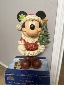 DISNEY JIM SHORE 17" MICKEY MOUSE OLD ST. NICK SCULPTURE MIB - Picture 1 of 5