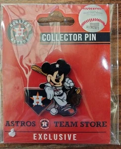 2025 Houston Astros / Disney Mickey Mouse W/ Bat Glove & Home Plate Pin WinCraft - Picture 1 of 2