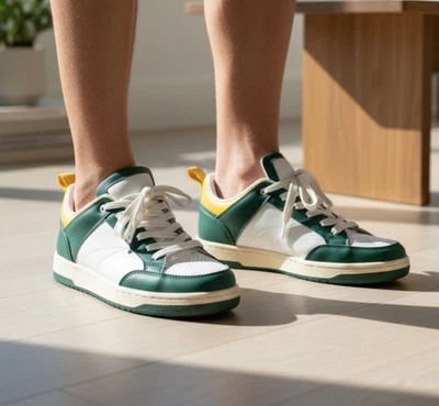 Steve Madden Retro Sneakers White Green Yellow Women’s Size 9 - Image 1 of 4