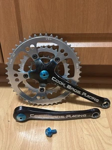 Vintage Cook Bros Racing E Series Crankset 175 Ano Blue 94/58 Triple 90s MTB BMX - Picture 1 of 24