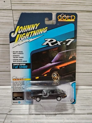 Johnny Lightning 1:64 Diecast 1982 Mazda RX-7 Tornado plateado clásico dorado Foto 1 de 2