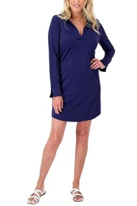 Denim & Co. Beach Longsleeve Cover Up Navy M Neu - Bild 1 von 2