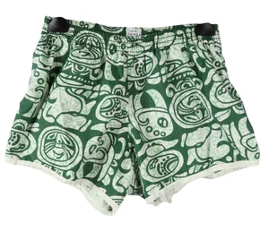 Vintage JOCKEY DP SPORT SHORT Swim Shorts GREEN BATIK TIKI HAWAIIAN sz L 36-38 - Picture 1 of 6