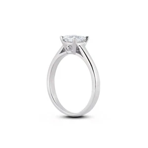 1 1/2 CTW H VS1 Princess Cut Natural Certified Diamonds 18k Gold Side Stone Ring - Picture 1 of 3
