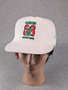 Vintage 1983 6 Panel weiß Florida Alligatoren Trucker Mütze Snapback Nissin - Bild 1 von 8