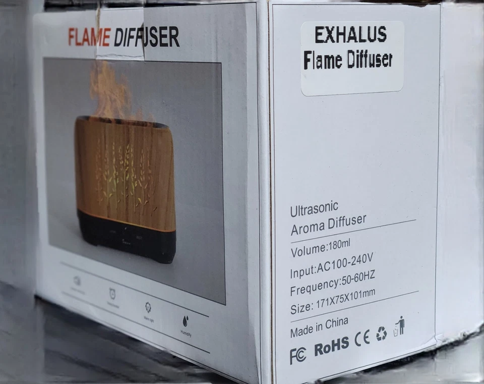 EXHALUS Flame Diffuser 180ml Noiseless Flame Humidifier - Image 1 of 3