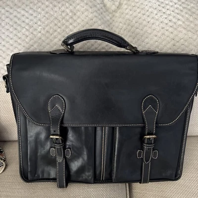 Bally Laptop Brief Case Black Leather Vintage - Image 1 of 4