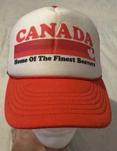 Canada Home Of The Finest Beavers Trucker Hat Cap Mesh SnapBack Foam Funny - Picture 1 of 7