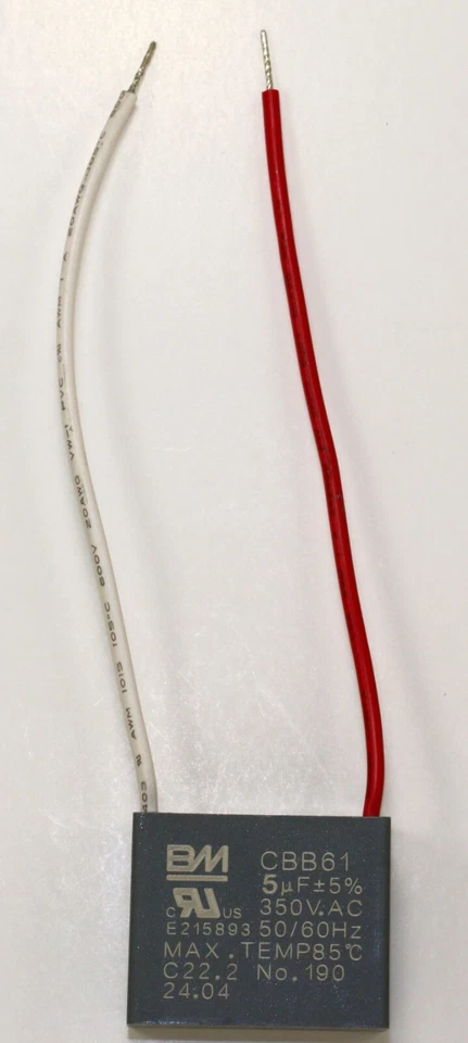 BM CEILING FAN CAPACITOR CBB61 5uf 350V 2 WIRE 1 year warranty BEST CAPACITOR