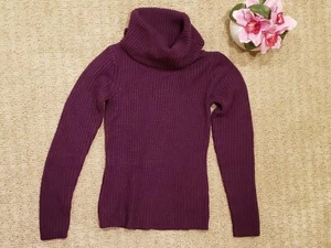 Forenza Womens Plum Cowl Neck Knit Sweater Sz S Small - Picture 1 of 5