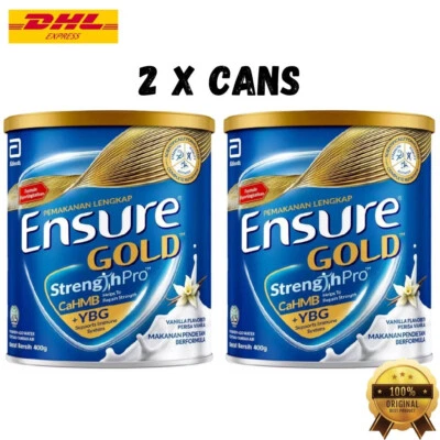 Leite em pó Abbott EnsureGold dourado sabor baunilha 2 X 400g novo - Imagem 1 de 4