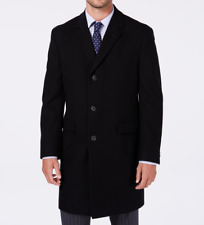 Nautica Men's Melton Regular Fit Batten Overcoat Coat 38r Black