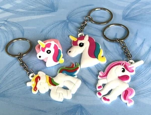 Lot of 3 Unicorn Keychains and a ring Girls Gifts Kids - Picture 1 of 4