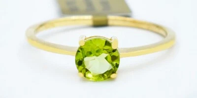GENUINE 1.09 Cts PERIDOT SOLITAIRE RING 10K GOLD - Free Appraisal Service - NWT - Image 1 of 4