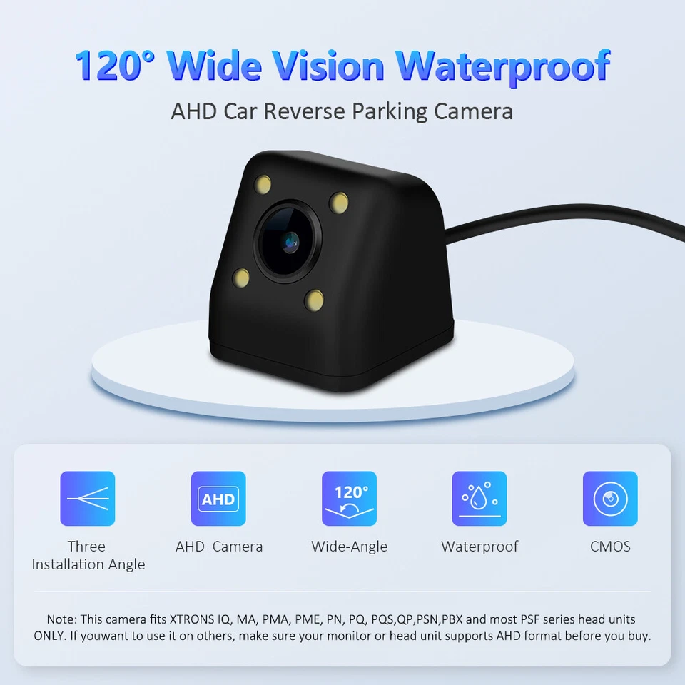 XTRONS AHD 720P Wired Car Reversing Parking Backup Camera 120° Wide Angle CMOS - Image 1 of 4