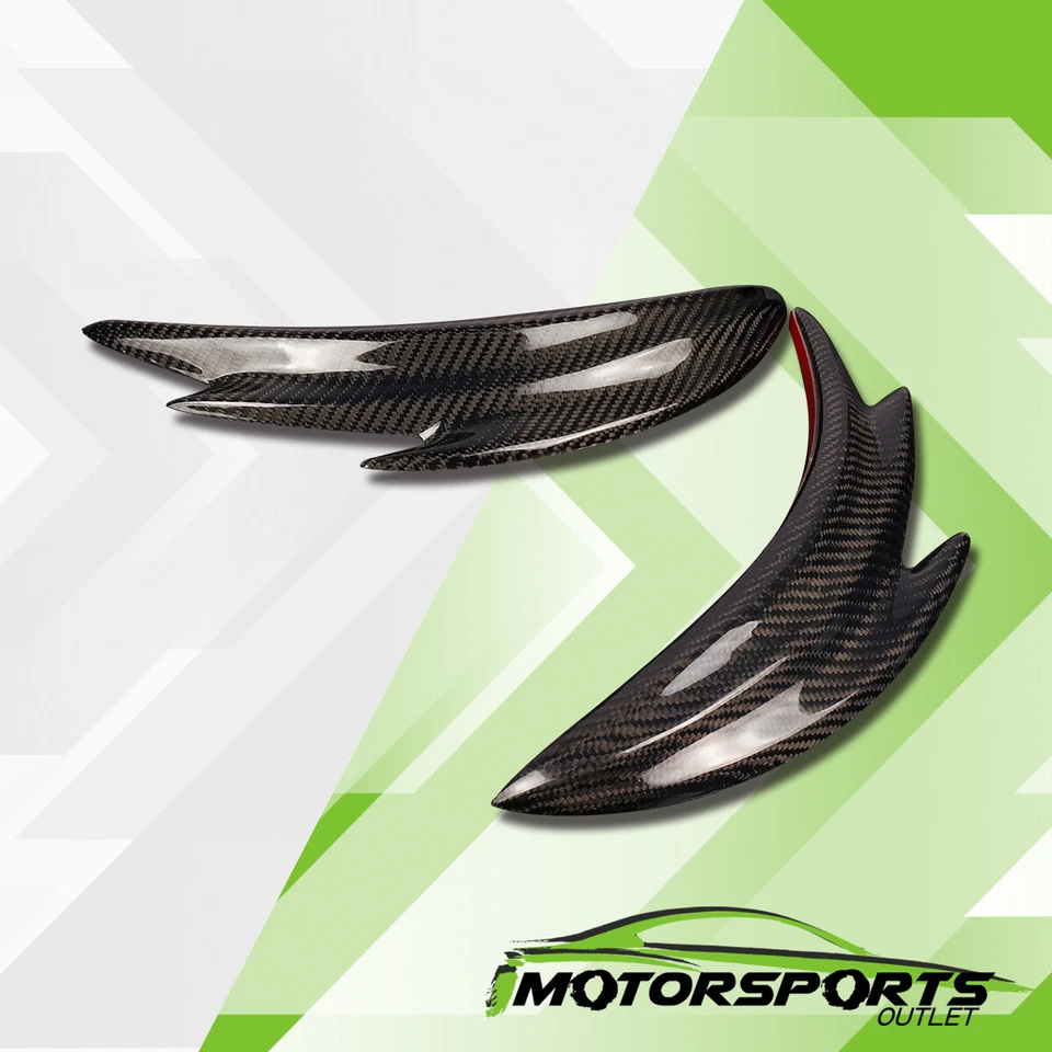 Shark Fin Styel 100% Real Carbon Fiber UNI Front Bumper Splitter Valance Chin - Изображение 1 из 4