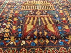 4x7 BLUE VINTAGE ORIENTAL RUG ANTIQUE handmade handwoven fine runner 3x7 3x6 ft - Picture 1 of 17
