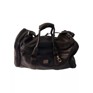 Condotti Genuine Leather Black Duffel Carry-on Bag - Picture 1 of 8