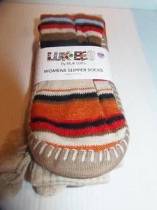 SLIPPER SOCKS - LUK-EES - WOMEN - ORANGE - SM / MED   (5-7)     (RD-6-1) - Picture 1 of 5