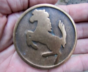 Vtg FERRARI MOTORS Belt Buckle CAR Badge Scuderia Formula One UB Bronze RARE VG+ - Picture 1 of 4