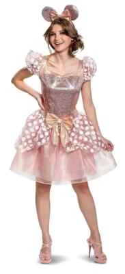 2pc Disguise Disney Rose Gold Minnie Mouse Dress Halloween Costume Women S 4-6 - Image 1 of 4