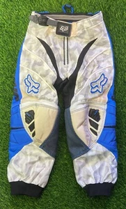Fox Racing Strafer Pants Youth 22 (6) Motorcross Blue Motorcycle Dirt Bike Used - Picture 1 of 19