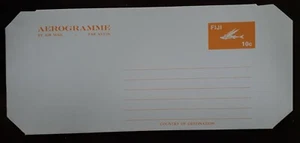 c. 1985 Fiji 10c yellow Flying Fish stamped Aerogramme Unused - Picture 1 of 4
