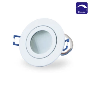 Lámpara LED Spot Lámpara Cerámica Regulable Plana 230V 5W Blanco Cálido IP44 Blanco - Imagen 1 de 10
