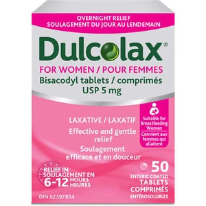 Dulcolax Laxative Tablets for Women 5 mg (50 Tablets) - FROM CANADA - Picture 1 of 1
