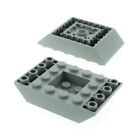 2x LEGO Roof Bricks 45° 6x4 Inverted Alt-Hell Grey Hull Angled Middle Section