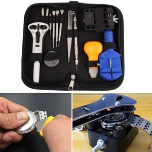 Watch Repair Tool Kit Case Opener Link Remover Spring Bar Band Pin 13 Pieces US - Picture 1 of 15