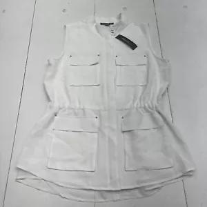 Kenneth Cole The Lourdes Vest White Women’s Size Large New - Picture 1 of 7