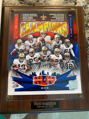 New Orleans Saints NFL Football Super Bowl WORLD CHAMPIONS 10 X 13 Wall Plaque Cover