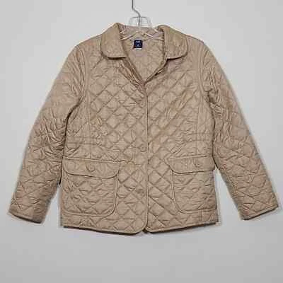 Gap Kid Snap Button  Quielted Girl Lightweight Jacket  Beige Size XL - Image 1 of 4