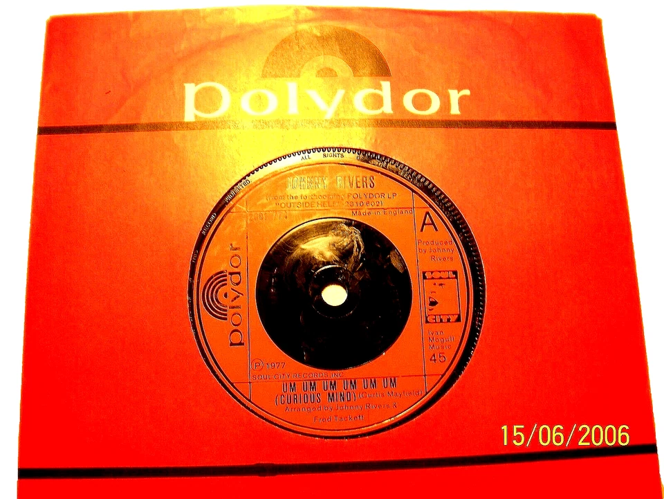 45rpm vinyl record....Johnny Rivers....Um Um Um Um Um Um....70s Pop. - Image 1 of 1